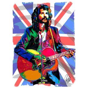 Cat Stevens Singer Guitar Folk Rock Music Poster Print Wall Art 18x24